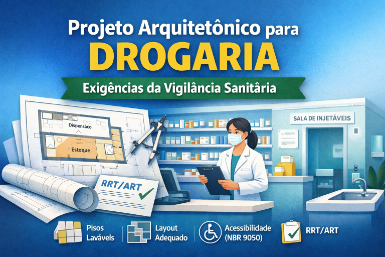 Projeto arquitetônico para drogaria conforme exigências da Vigilância Sanitária, com layout aprovado, acessibilidade e RDC 44/2009 ✔ descreve o propósito da imagem ✔ contém a palavra-chave ✔ acessível e amigável ao Google
