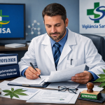 Farmacêutico consultor analisando documentos regulatórios da ANVISA sobre a RDC 1015/2026 e produtos de Cannabis medicinal no Brasil.